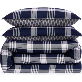 Tommy Hilfiger Huntington Plaid Comforter & Shams Set in Navy Blue at Nordstrom, Size Twin X-Long