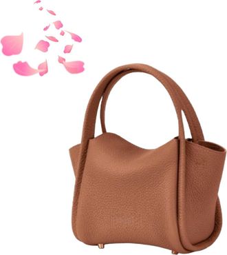 Generic Womens Mini Cowhide Leather Bucket Bag, Classic Shoulder Light Handbag Crossbody Fashion Wallet Removable Shoulder Strap (Golden Brown)