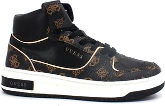 Guess Tullia High-Top Sneakers - Dames - Sneakers - Zwart - 36 EU - Leer - Schoenen