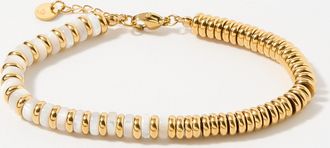 Simons Womens Natural stone and disc bracelet