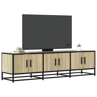 Berkfield Home TV Cabinet Sonoma Oak 150x35x41 cm Engineered Wood & Metal in Brown | Size: 150 x 35 x 41 cm