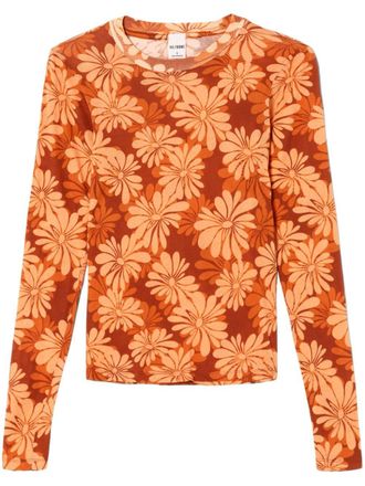 Re/Done Doorzichtig T-shirt - Oranje
