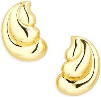Argento Vivo Triple Texture Stud Earrings in Gold at Nordstrom Rack