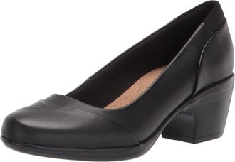 Clarks Womens Emily Alexa Pump, Black Leather, 6.5 UK