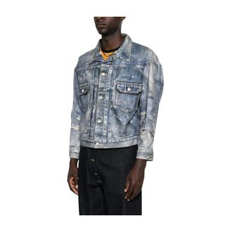Junya Watanabe Denim Jackets, male, Blue, Size: M Wq-J922 Denim Jacket