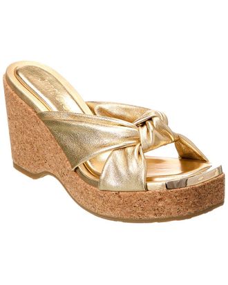 Jimmy Choo London Avenue 110 Leather Wedge Sandal