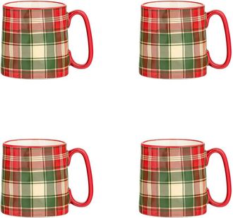 10 Strawberry Street Set Of 4 Bella Mug Tartan