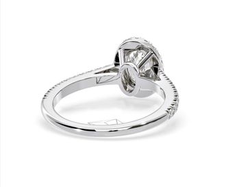 The Diamond Store Georgina Lab Oval Diamond Halo Engagement Ring 18K White Gold 2.55ct F/VS1