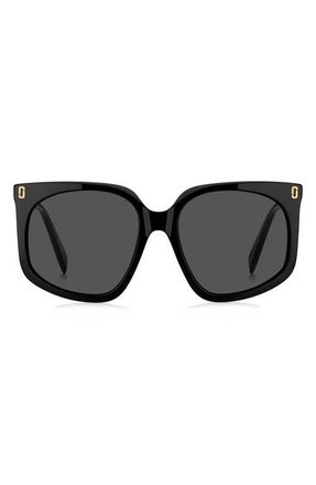Marc Jacobs 57mm Geometric Square Sunglasses in Black/Grey at Nordstrom