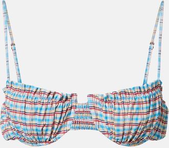 Faithfull The Brand Esterel checked bikini top