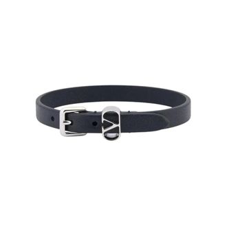 Valentino Bracelets, male, Black, Size: ONE SIZE Ovalette Calfskin Bracelet