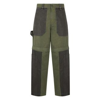 Diesel Straight Jeans, male, Green, Size: W36 Cargo Jeans