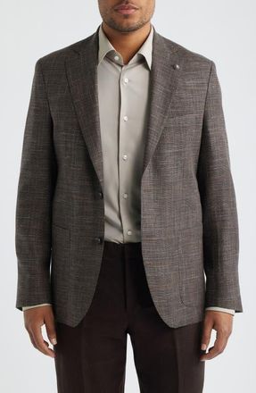 Jack Victor Hampton Brown Slub Wool Blend Sport Coat at Nordstrom, Size 44 Regular