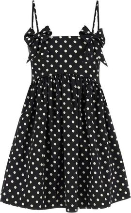 Ganni Short Dresses, female, Multicolor, Size: S Polka Dot Bow Mini Dress