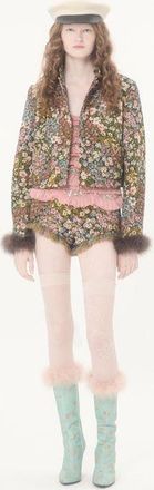 Valentino Top In Tulle Illusione Ricamato Donna ROSA 40