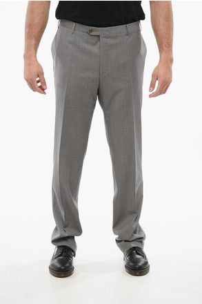 Corneliani Virgin Wool LEADER Pants with Concealed Closure size 60
