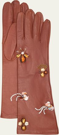 Ulla Johnson Laetitia Embellished Leather Gloves