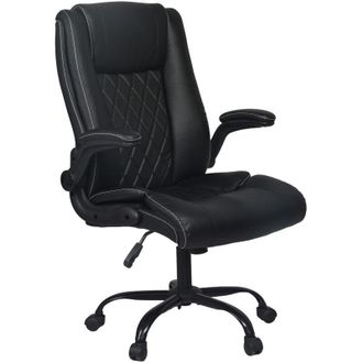 Levede Levede Executive Office Chair PU Leather Reclining Desk Chair Flip-Up Armrests
