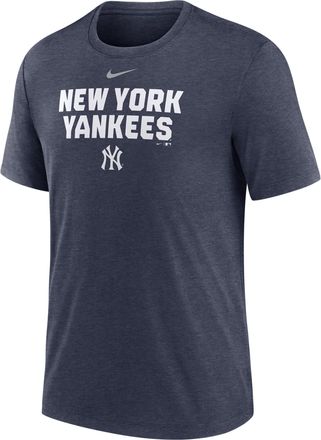 Nike New York Yankees Stacked Nike Mens MLB T-Shirt in Blue | NJFDEX52NK-NKP