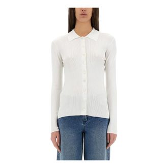 Michael Kors C&aacute;rdigan de punto acanalado - Knitwear - Mujer - Blanco - L