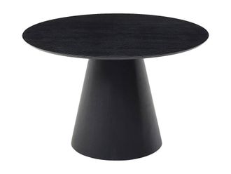 Vente-Unique 4 - Seater Round Dining Table Ash Veneer - Black - ANTALIZA