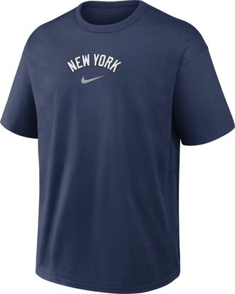 Nike New York Yankees City Name Max90 Nike Mens MLB T-Shirt in Blue | 04T644BNK-20N