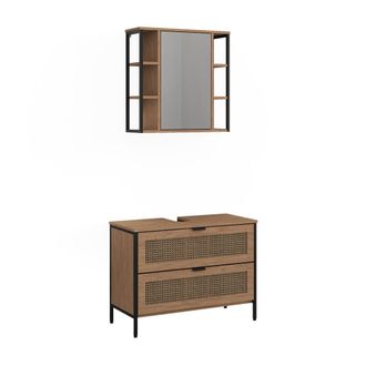 Vicco Conjunto De Muebles De Ba&ntilde;o Linara, Roble, Lote De 2, Vicco