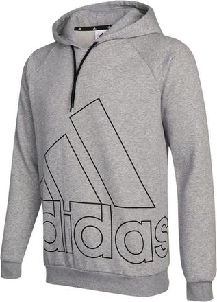 adidas Mens adidas Big Lo Hd Fl Large Logo Printing Fleece Lined Sports Knit Gray HB5091