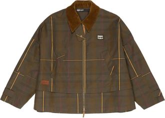 Bimba & Lola Jack met geruite ribfluwelen kraag - Groen