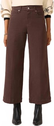 Paige Anessa Wide Leg Jeans In Rich Chocolate