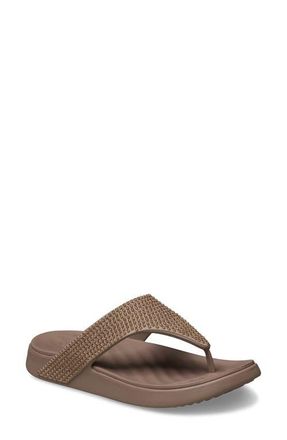 Crocs Getaway Gems Flip Flop in Latte at Nordstrom, Size 10