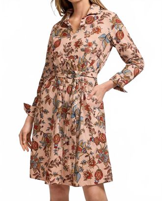Foxcroft Agnes Corduroy Mini Shirt Dress In Multi