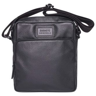 Barneys Mens Real Leather Cross Body Bag - Black - One Size