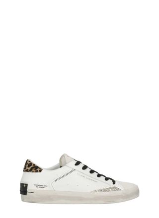 Crime London White Distressed Animalier Sneakers