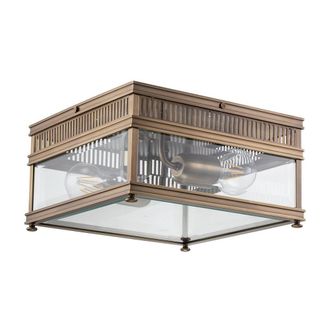 Netlighting Holborn 2 Light Outdoor Decorative Flush Dark Bronze IP44 in Brown