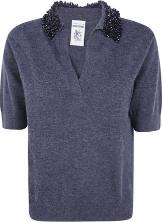Semicouture V-neck Truien - Dames - V-hals truien - Grijs - M - Truien & Vesten