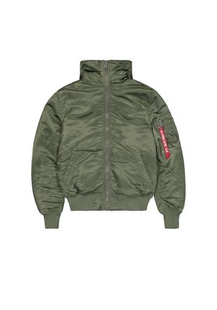 Alpha Industries Bomberjacke ALPHA INDUSTRIES MA-1 Hooded, Herren, Gr. XL, gr&uuml;n (sage, gr&uuml;n), Obermaterial: 100% Nylon, Futter: 100% Nylon, Kapuzenfutter: 100% Polyest