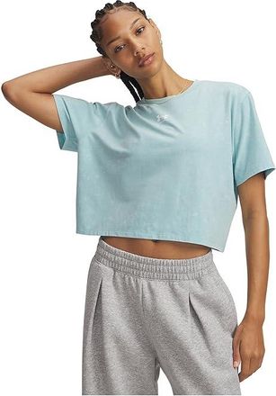 Under Armour Rival Boxy T-Shirts Wash Womens Workout Blue Haze/White : LG (US 12-14), Polyester