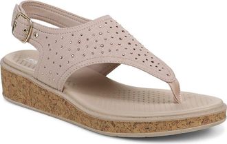 Life Stride BeachyBright Wedge Sandal in Barely Beige at Nordstrom, Size 8.5
