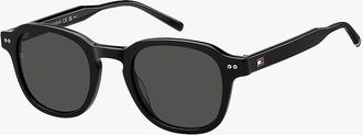 Tommy Hilfiger Mens Modern Prep Oval Sunglasses - Black