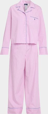 Polo Ralph Lauren Striped Poplin Long-Sleeve Pajama Set