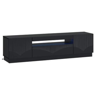 vidaXL Mueble De Tv Led Negro Madera De Ingenier&iacute;a Vidaxl
