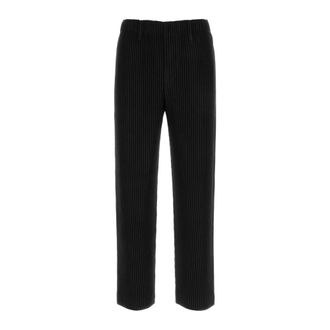 Issey Miyake Straight Trousers, male, Black, Size: S Pleated Trousers