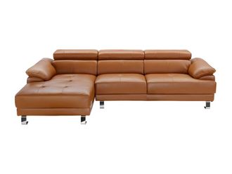 VENTE-UNIQUE.COM Sof&aacute; rinconera piel camel