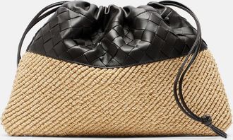 Bottega Veneta Dustbag Small raffia and leather pouch