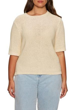 Sanctuary Short Sleeve Open-Stitch Sweater in Macrame at Nordstrom Rack, Size 2X