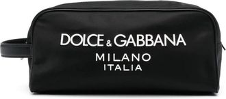 Dolce & Gabbana Nylon Wash Bag - Heren - Toilettassen - Zwart - ONE Size - Nylon - Tassen