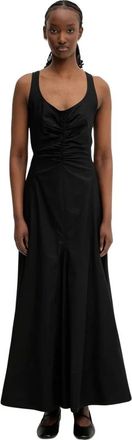 Sportmax Kleedjes, Dames, Zwart, L, Katoen, Galante Jurk