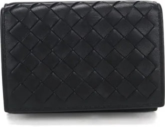 Bottega Veneta Black Leather Wallet (Tri-Fold) (Pre-Owned)