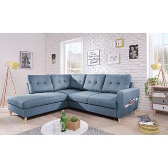 Mørteens home24 Mørteens Ecksofa Sola II Taubengrau Webstoff 230x90x198 cm